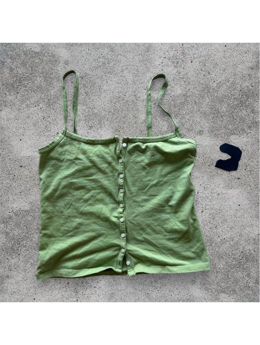 Brandy Melville matcha green tank with buttons